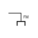 Símbolo de conector de radio de frecuencia modulada