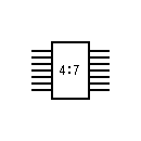 Símbolo del descodificador de 7 segmentos