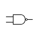 Símbolo de la puerta lógica NAND