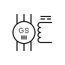 Símbolo del generador trifásico sincrono