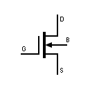 Símbolo transistor tipo empobrecimiento 4 terminales