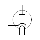 Símbolo de válvula electrónica. Diodo