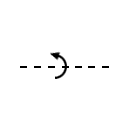 Símbolo de sentido de la fuerza del movimiento de rotación