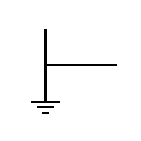 Símbolo del devanado de dos fases, tres hilos, con conexión a tierra