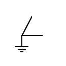 Símbolo del devanado trifásico con conexión delta abierta y con tierra