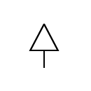 Símbolo del devanado trifásico con conexión delta y 4 hilos