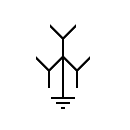 Símbolo del devanado de seis fases zig-zag, con neutro conectado a tierra