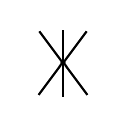 Símbolo del devanado de seis fases, doble conexión en estrella