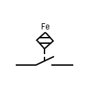 Símbolo del interruptor proximidad al hierro