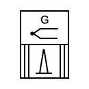 Símbolo del generador termoeléctrico por combustión
