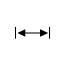 Símbolo del movimiento limitado en ambos sentidos