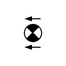 Símbolo de luminaria con dos indicaciones de salida