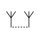 Símbolo del enlace inalámbrico entre antenas