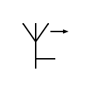 Símbolo de a direccional fija en azimuth con polarización horizontal