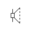 Símbolo del altavoz con rejilla de divergencia