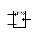 Símbolo del amplificador operacional