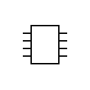 Símbolo del circuito integrado / CI / Chip