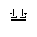 Símbolo del condensador electrolítico múltiple