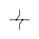Símbolo del cruce de líneas con conexión