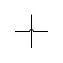 Símbolo del cruce de líneas sin conexión