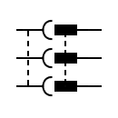 Símbolo de conexión de 3 conectores