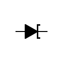 Símbolo del diodo rectificador tunel