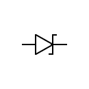 Símbolo del diodo zener