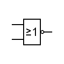 Símbolo de puerta lógica NOR - Sistema británico