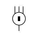 Símbolo del alternador trifásico con inductor móvil