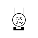 Símbolo del generador trifásico con imán permanente