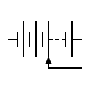 Símbolo de la batería con tensión móvil