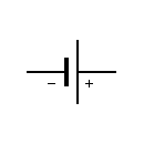 Símbolo de la pila eléctrica