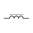 Símbolo del inductor con nucleo de ferroxcube