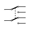 Símbolo del conmutador doble DPDT