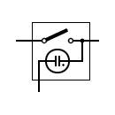 Símbolo del interruptor con neón