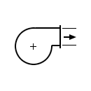 Símbolo del ventilador eléctrico