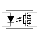 Símbolo de optoacoplador con transistor MOSFET