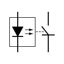 Símbolo del optoacoplador diodo-semiconductor / Optoaislado
