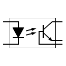 Símbolo del optoacoplador diodo-transistor