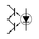 Símbolo del optoacoplador con dos receptores