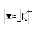 Símbolo del optoacoplador diodo-transistor