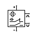 Símbolo de sensor de proximidad capacitivo de 4 hilos