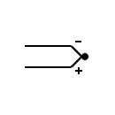 Símbolo del termoacoplador polarizado