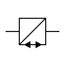 Símbolo del repetidor telegráfico bidireccional símplex