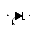 Simbolo del tiristor de conducción inversa N