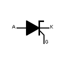 Simbolo del tiristor de conducción inversa P