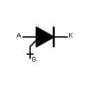 Símbolo del tiristor de desconexión N