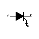 Símbolo del tiristor de desconexión P