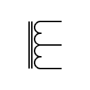 Símbolo del autotransformador con núcleo de hierro