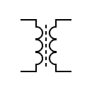 Símbolo del transformador con núcleo de ferroxcube